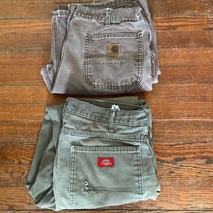 2 pairs of pants. 34x31 Carhart and Dickies.
